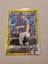 2021 Bowman Draft Chrome Yellow Lava Refractor /75 Hunter Goodman #BDC-66
