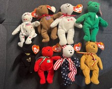 TY teenie beanie babies set of 8 international bears with tags