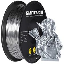 Silk Metallic Silver PLA 3D Printer Filament 1Kg Spool, 1.75Mm Dimensional Accur