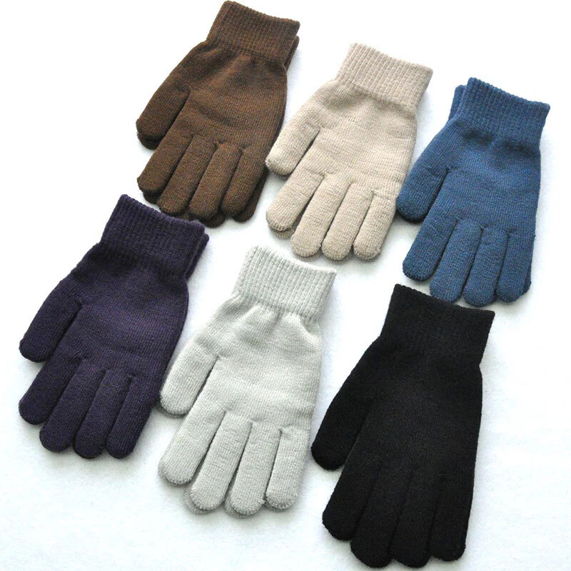 Unisex Wolle Strickerei Fingerhandschuhe Winter Warm Fahrrad Reiten Handschuhe ☑ - Bild 2 von 4