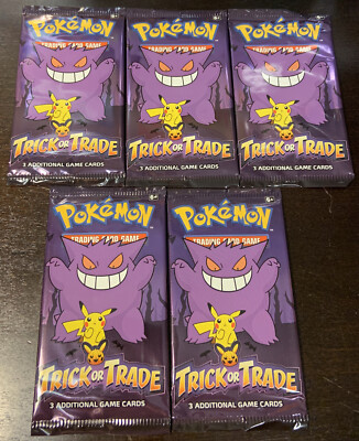 Pokemon BOOster Bundle Trick Or Trade New 5 Mini Packs Of 3 Gengar  Halloween | eBay