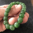 10mm Certified Hetian Jade Bracelet Green Jade Bangle Jasper Jade Jewelry