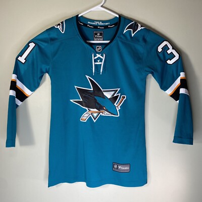 San Jose Sharks NHL Fanatics Hockey Jersey #31 Martin Jones Size XS Teal 