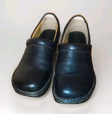 Brown's Landing Women's Slip-on Leather Nursing Mule Clogs Comfort Sz 8.5M Black