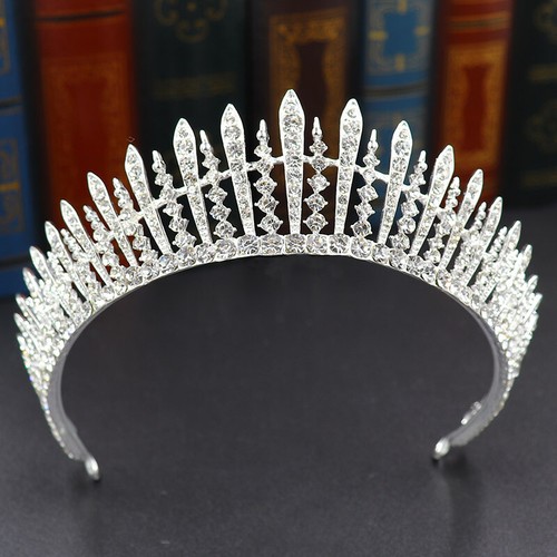 Tiara de boda novia dama de honor graduación reina princesa 3,6 cm de alto cristal centelleante - Imagen 5 de 6