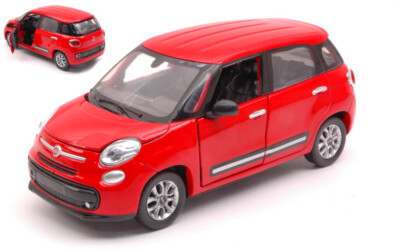 NEW RAY 1/24 FIAT 500L 2013 ROT MODELLBAU STATISCHES MODELL DIECAST