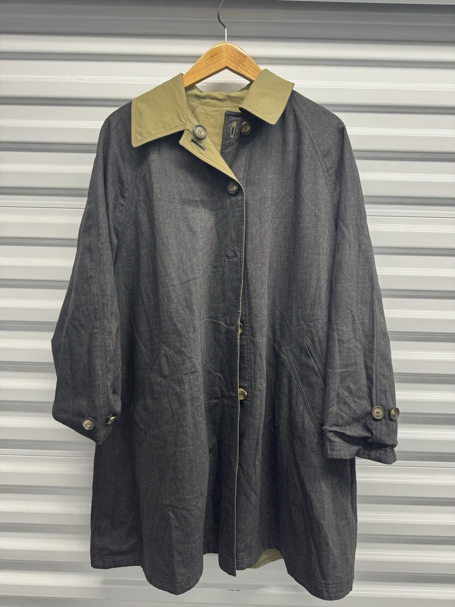Vintage Gucci Trench Coat Reversible Overcoat Medium Tan / Black