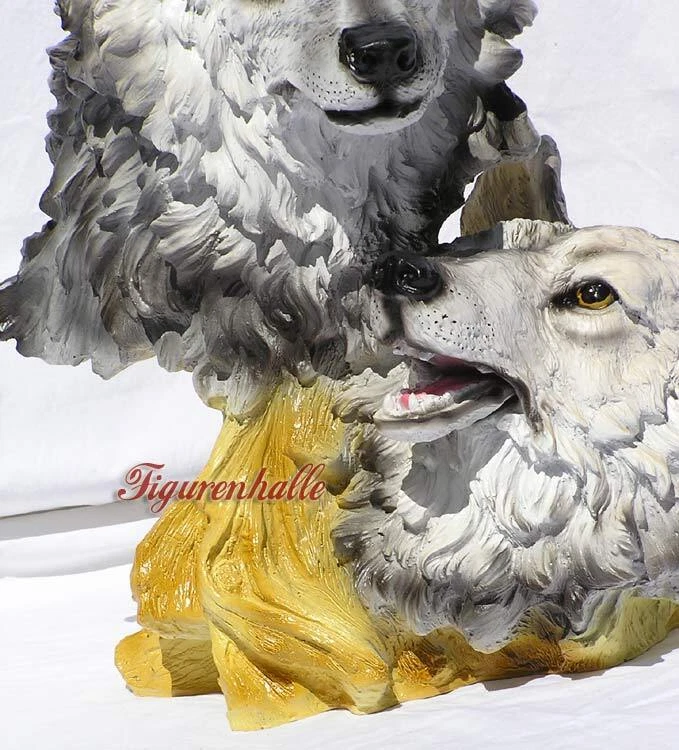 Wolf Büste Indianer Figur Statue Skulptur Deko Western Apatsche Dekoration Biker - Bild 3 von 3