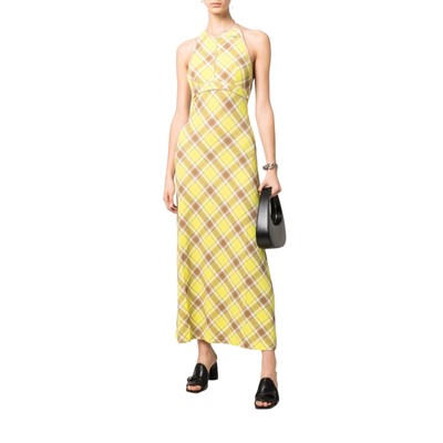 Diesel D-Maxim-C2 kariertes Damenkleid Sommer lang Maxikleid kariert Rock Oberteile