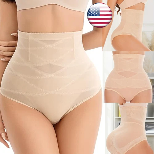 Cross Compression Women High Waist Panties Abs Shaping Briefs Belly Body Shaper - Picture 1 of 19