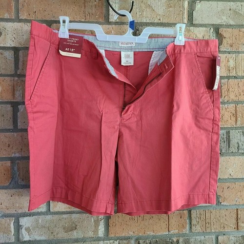 Merona Men's 8" Club Flat Front Chino Walking Shorts Sunny Red Size 42 - Picture 6 of 12