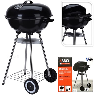 XL Kugelgrill Holzkohlegrill Standgrill Grillwagen Rundgrill BBQ Grill  46x84cm