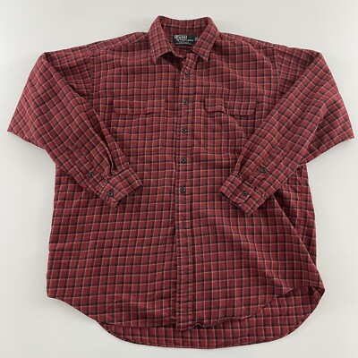 Polo Ralph Lauren Whitfield Plaid Wool Blend Long Sleeve Button  