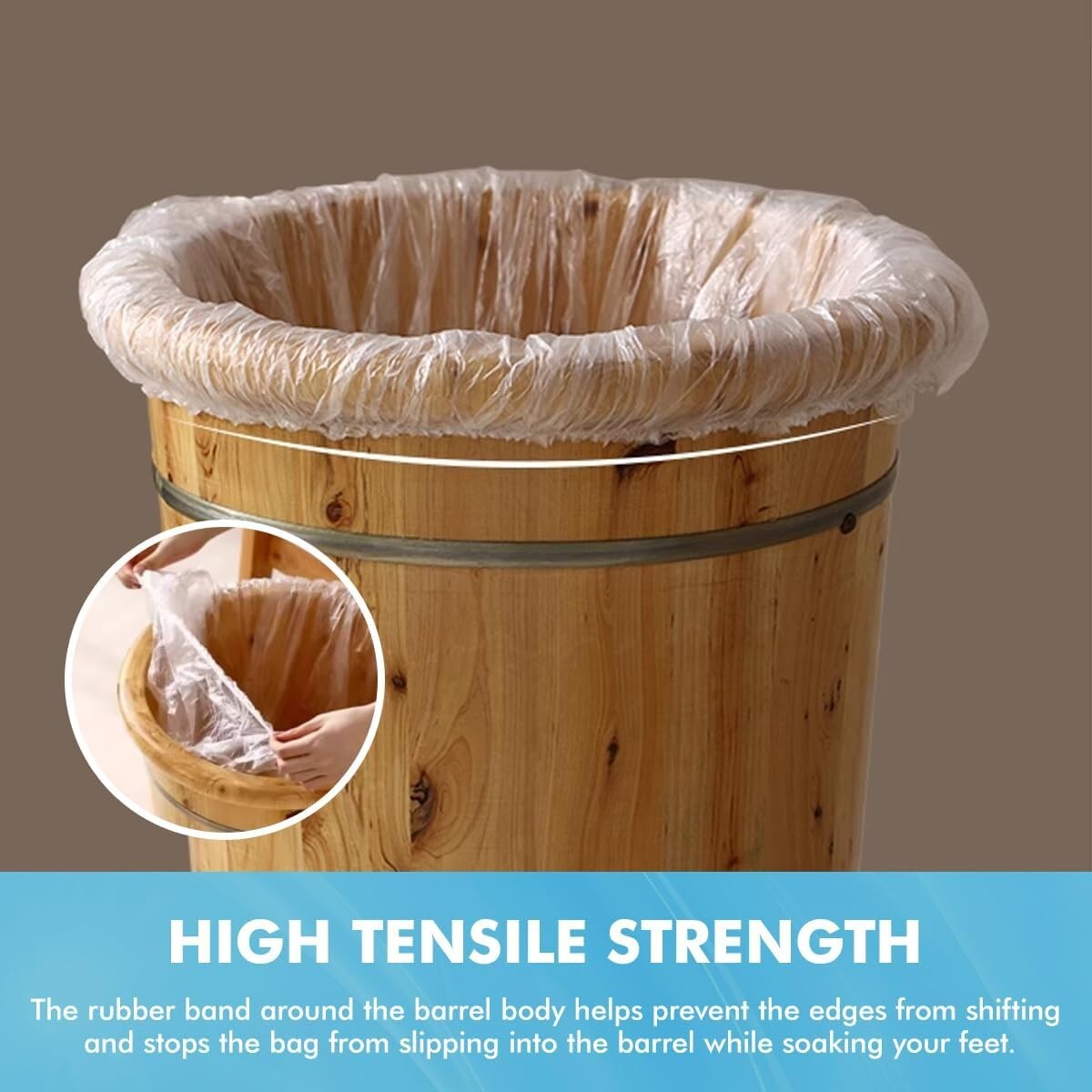 Disposable Pedicure Liner, Portable Premium Plastic Bags Fit All Pedicure  50Pcs