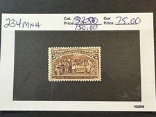 Scott #  234 MNH                     2024 Scott Catalogue Value $ 150.00