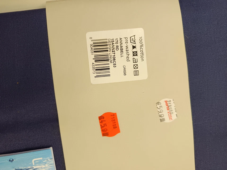 * LINUM beschichtete Runde 170cm Tischdecke geölt 100% Baumwolle NEU Blau geölt - Bild 2 von 4