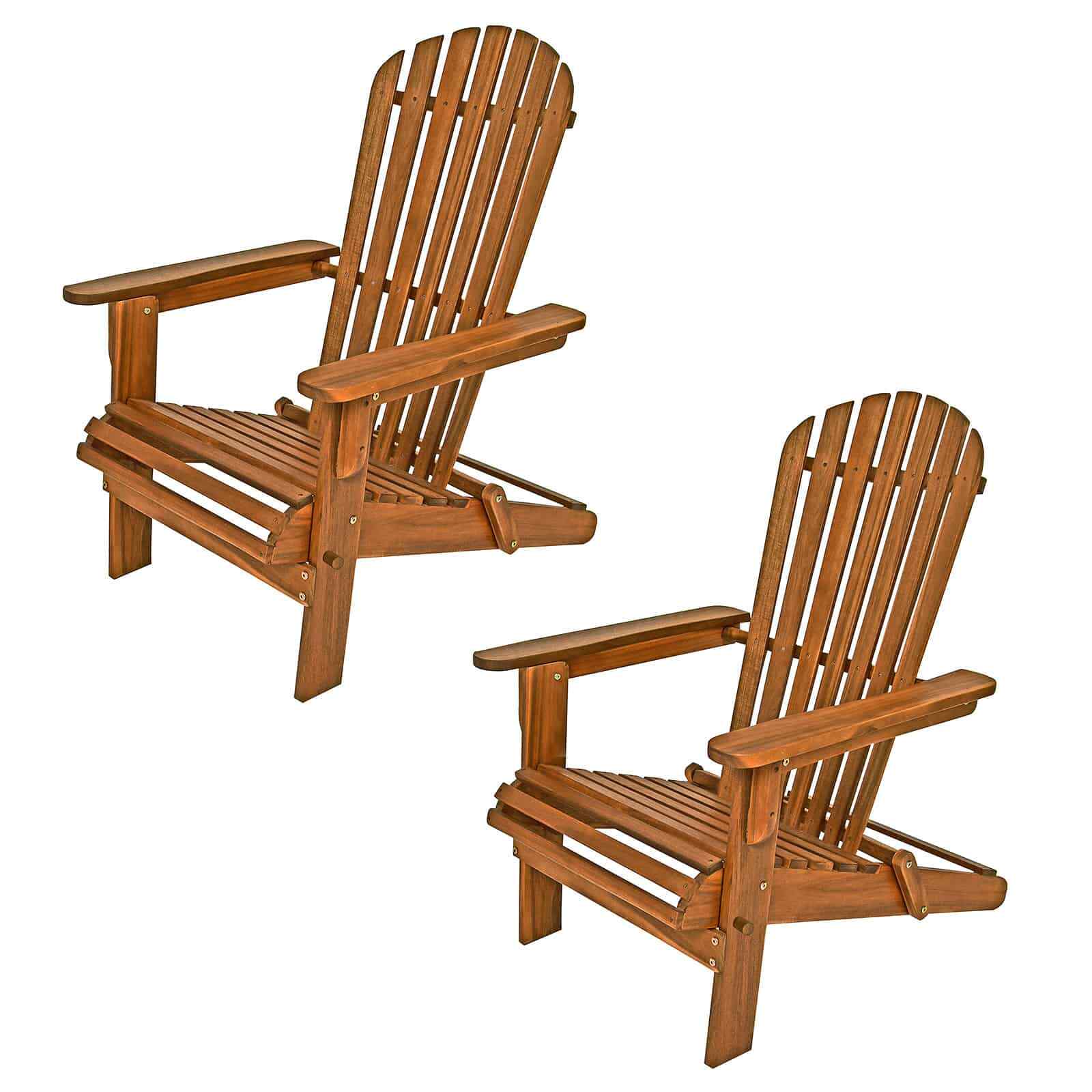 Set 2 sedie Adirondack in legno di acacia pieghevole