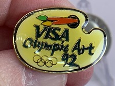 Olympic Memorabilia Albertville 1992 VISA Art Vintage Tack Pin T-4889