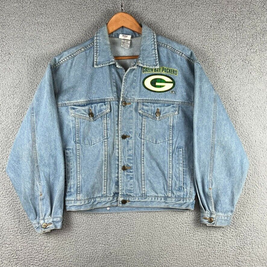 Vintage Green Bay Packers NFL Denim Jean Jacket Game Day by Vintage Green Bay Packers NFL Denim Jean Jacket Game Day by