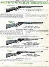 1941 Print Ad of Marlin Model 39A 36A Rifle & 36 Sporting Carbine