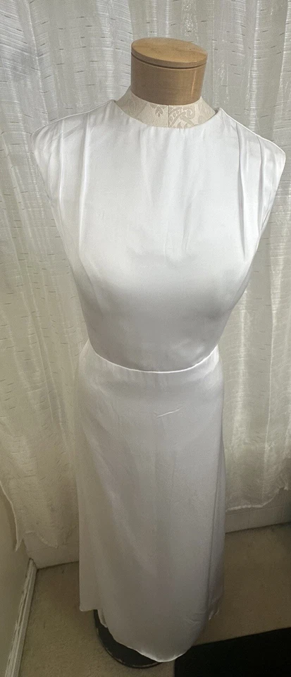 white boat neck wedding Dress - Image 2 of 4