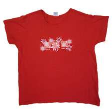 Vintage Crazy Shirts Peace & Hope Holiday Womens Tee TShirt Red XLarge 32439