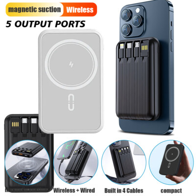 20000mAh Power Bank Magnetic Wireless Charger Battery Pack for IPhone & Android
