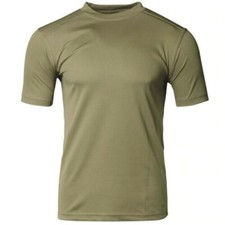 BRITISH ARMY T-SHIRT COMBAT MILITARY COOLMAX TOP OLIVE GREEN MOISTURE WICKING