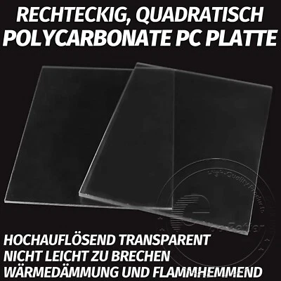 Polycarbonat PC Platte Zuschnitt Scheibe Farblos Dicke 2-20mm Länge 50-400mm - Bild 1 von 4