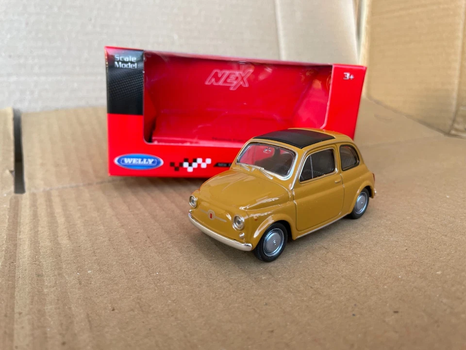 FIAT 500 F 8,5 cm 1/35 WELLY NEX automodello modellino macchinina METALLO gialla - Immagine 2 di 4