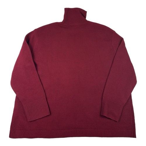 Levi Made & Crafted Pure Wool Knit Maroon Colorblock Turtleneck Size M NWT 250$ - Picture 4 of 8