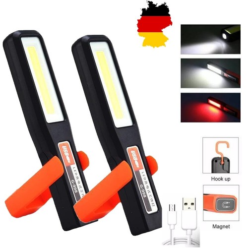2X COB LED KFZ Arbeitsleuchte Akku Werkstattlampe Handlampe mit Magnet Stablampe - Bild 2 von 18