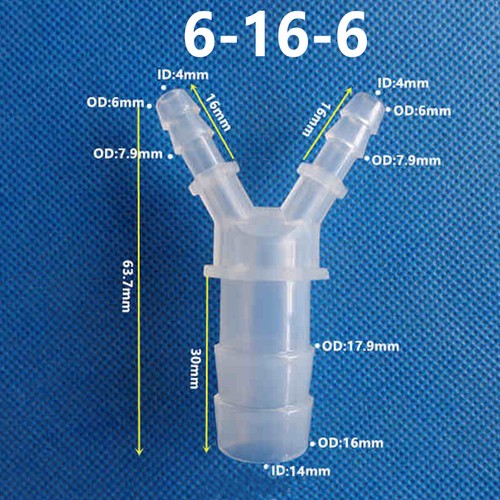 Y Piece Hose Joiner Plastic Barbed Connector Pipe Fitting Air Fuel Water Fuel - Picture 65 of 79