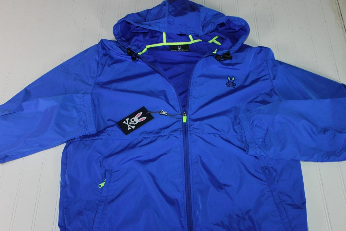 Psycho Bunny Ryan Full Zip Hooded Lightweight Jacket Saphire Blue