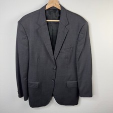 Ermenegildo Zegna Cloth Baglioni Men's Gray Striped Wool 2 Button Suit Jacket