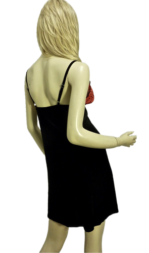 NWT $98 Josie Natori Chemise Nightgown SMALL Red Stretch Net Top/Velvet Skirt - Picture 5 of 12