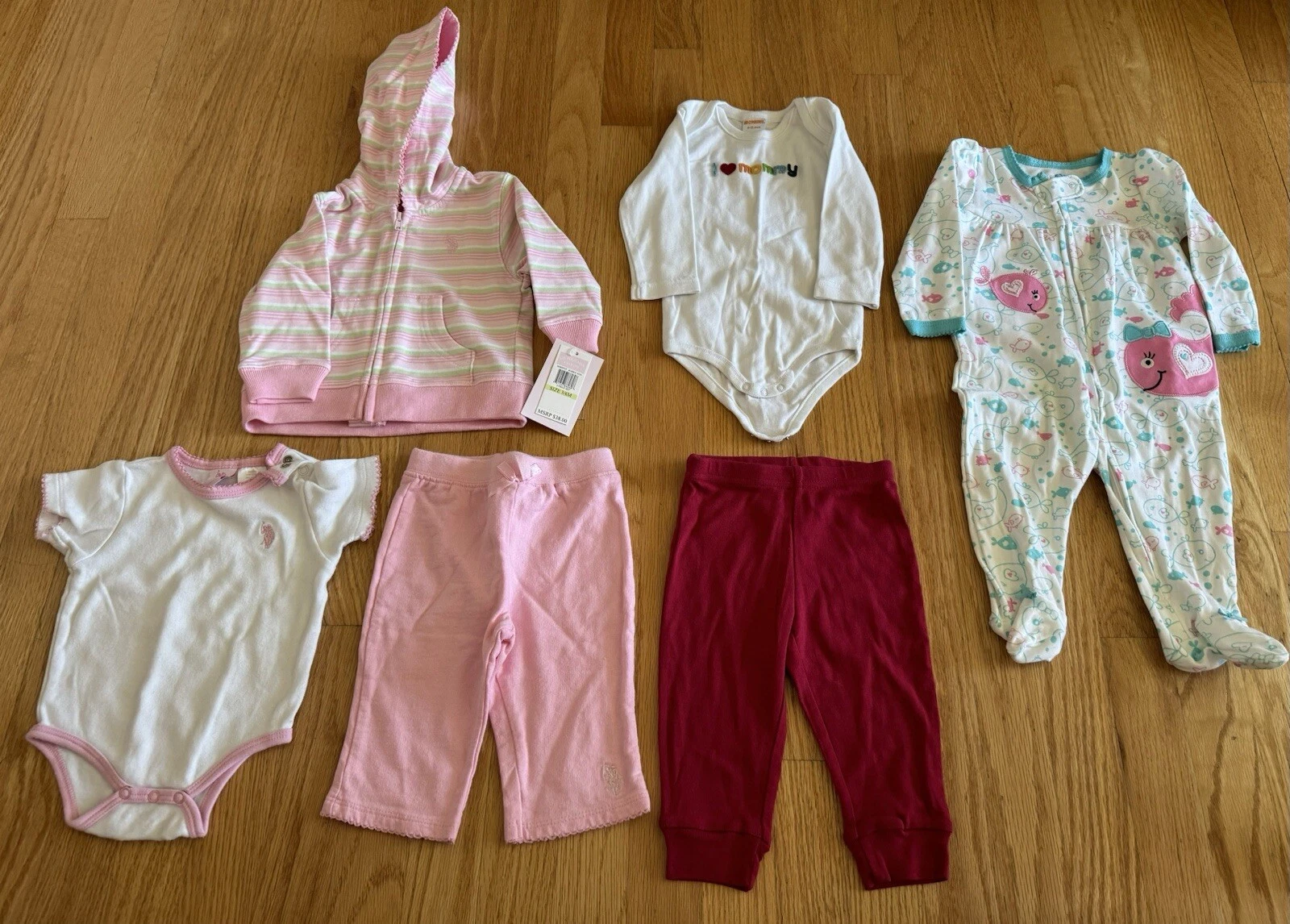 6 Piece Lot Infant Girl Large Clothing Lot Bundle Size 6-12 Month