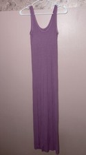 New 150 Enza Costa Rib Silk Tank Maxi Dress in Orchid Small