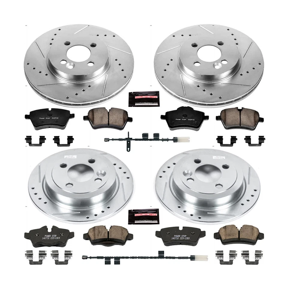 K6742 Powerstop Juego de 4 ruedas discos de freno y kits de pastillas delanteras y traseras para Mini Cooper Foto 3 de 4
