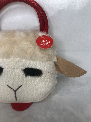 Aurora Lamb Chop Small Plush Puppet Purse Red Handle 6” - Bild 3 von 6