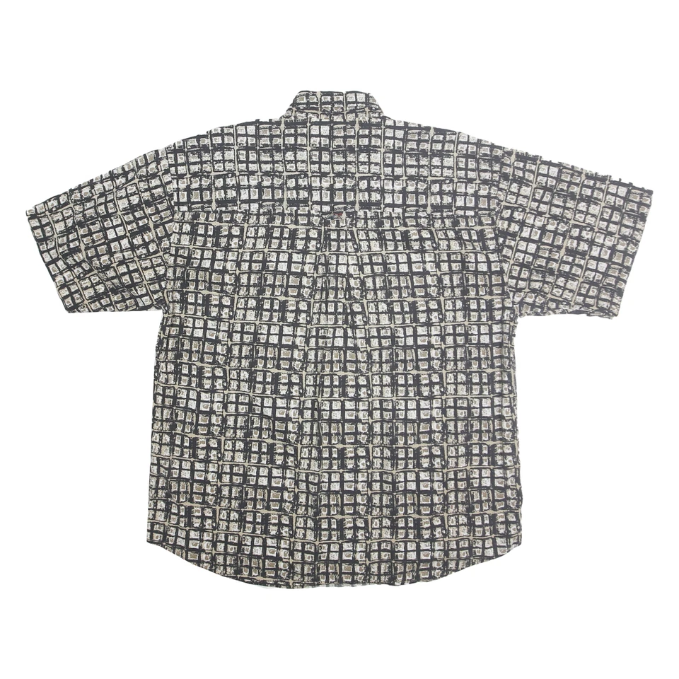 GREG NORMAN COLLECTION Hombre Negro Gris Estampado Algodón Mezcla Camisa L Botón - Imagen 3 de 4