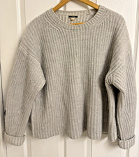 J.Crew 100 Cashmere Heavy Knit Sweater Gray Pullover Crewneck Classic Women's S