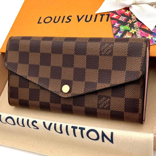 Louis Vuitton Damier Portefeuille Sarah Long Wallet Pink Women's Pre-owned From