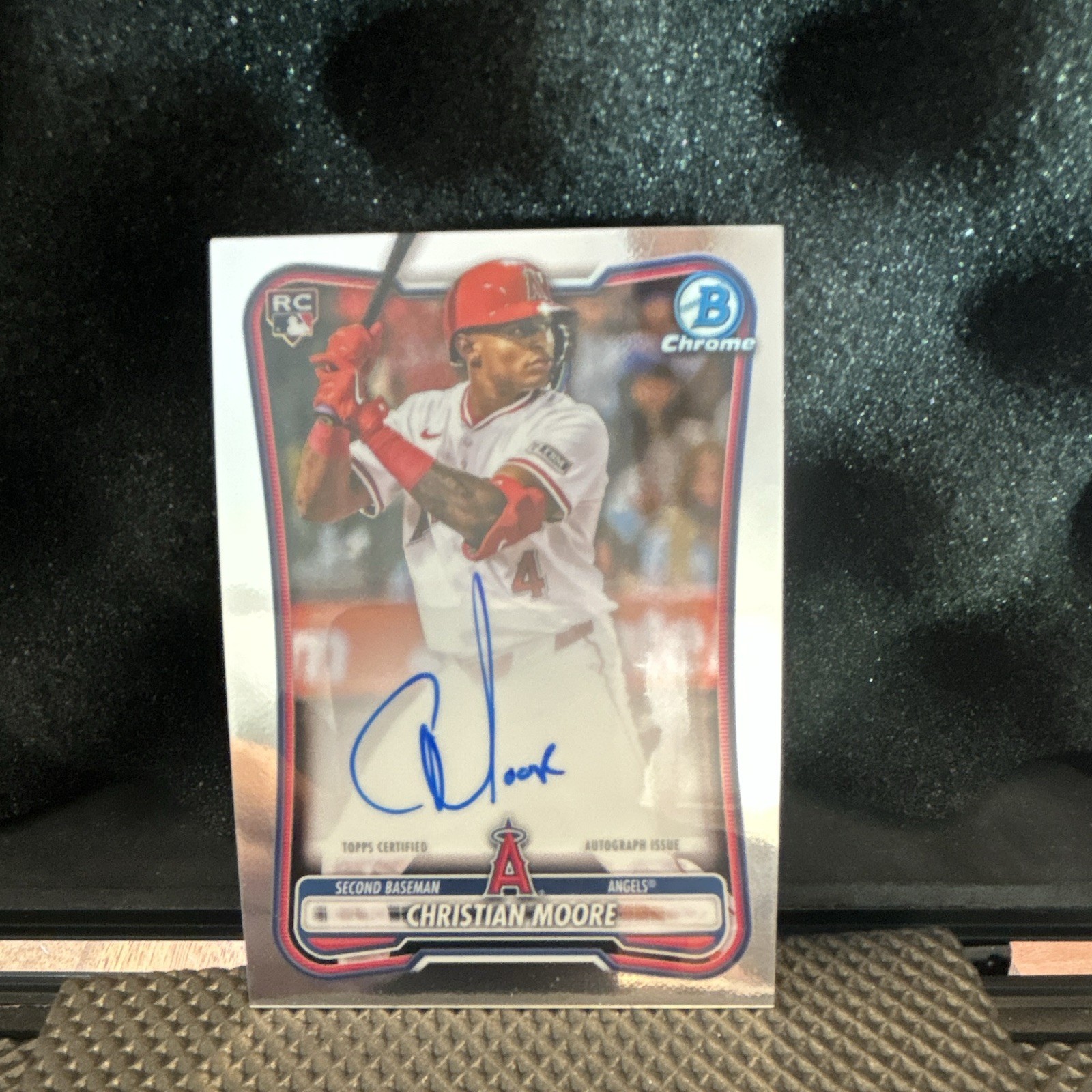 Topps 2025 Bowman Christian Moore Chrome Prospect Auto RC CPA-CMO