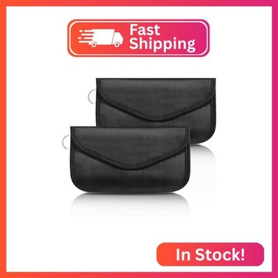 2 Pack Faraday Bag for Cell Phones and Car Key, Signal Blocker Pouch, Anti-Track