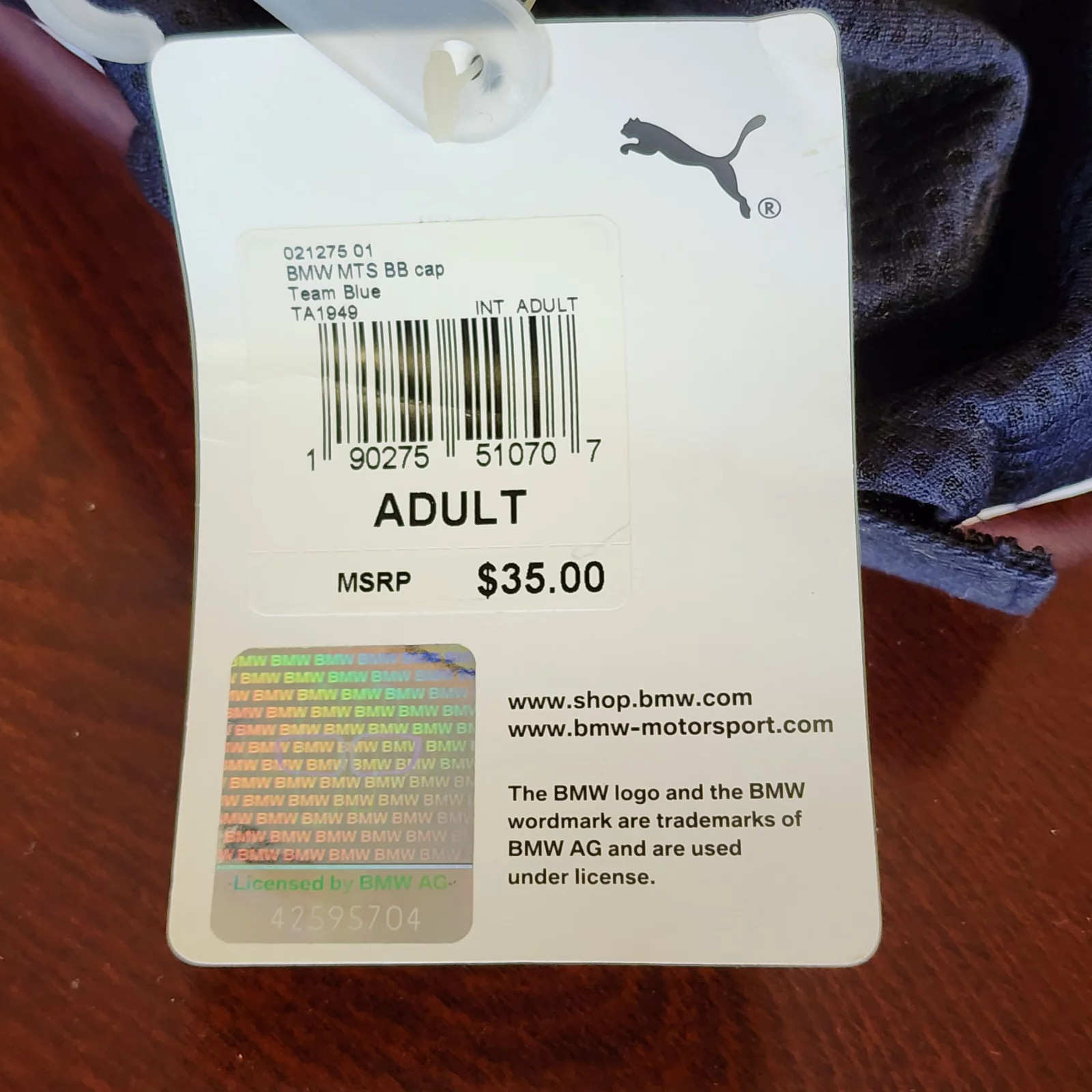 Puma BMW Motorsport Hat Baseball Cap Team Blue Navy Mesh Adjustable Logo Unisex thumbnail 4