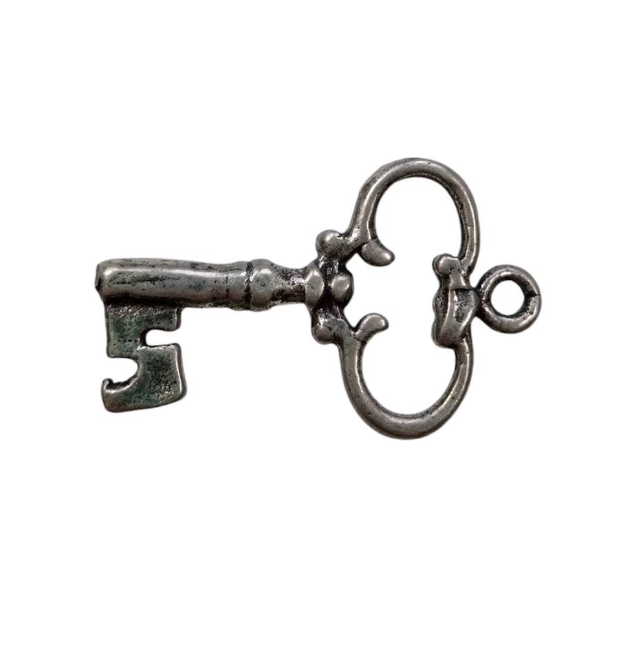 *HH* Ciondolo Pendente Charm Chiave Chiavetta Portafortuna Argento Collana - Immagine 2 di 4