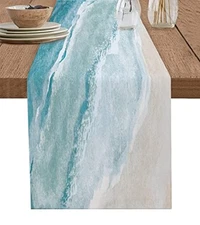Seven Roses Summer Beach Table Runner 90 Inches Long Farmhouse Dress Scarves, 