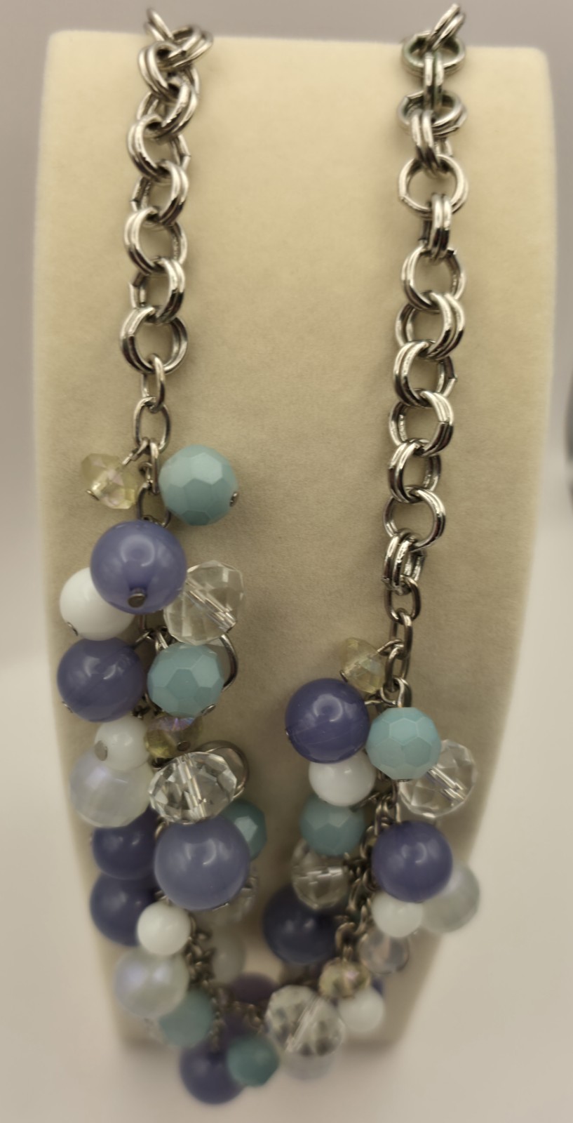 Multi-strand statement necklace  periwinkle, lave… - image 5