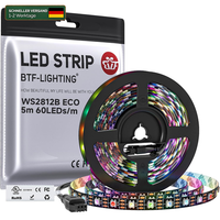 LED Streifen WS2812 5M 300 Leds 5050 SMD Flexibel Schwarz PCB Beleuchtung